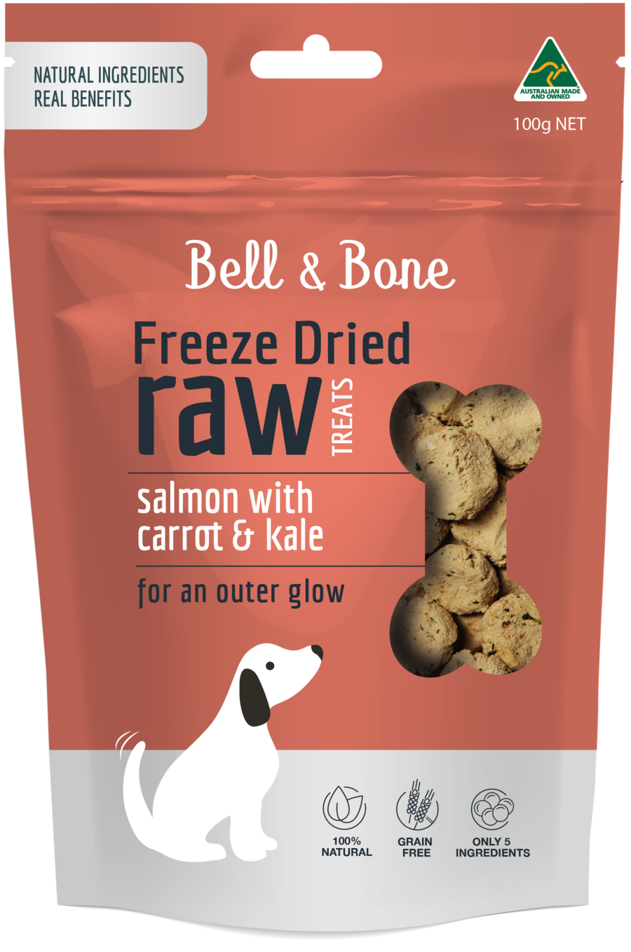 Freeze Dried Dog Treats - Salmon with Carrot and Kale 100g
