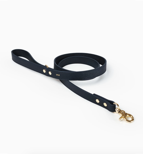 Classic Navy Leather Leash